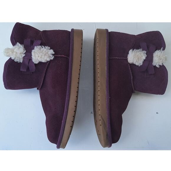 Koolaburra by UGG Girl's Victoria Mini Ankle Boot Bootie Purple Bow Size 4 $70 - Picture 4 of 9